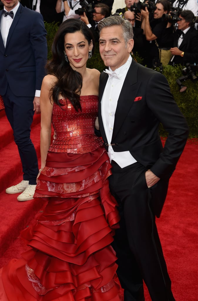 Amal and George Clooney at the Met Gala 2015