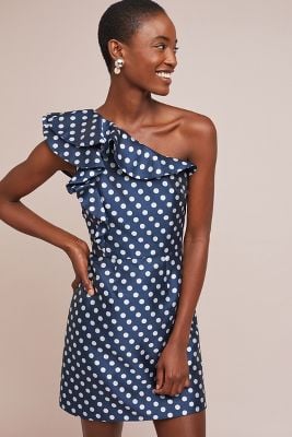 ML Monique Lhuillier Polka Dot Mini Dress