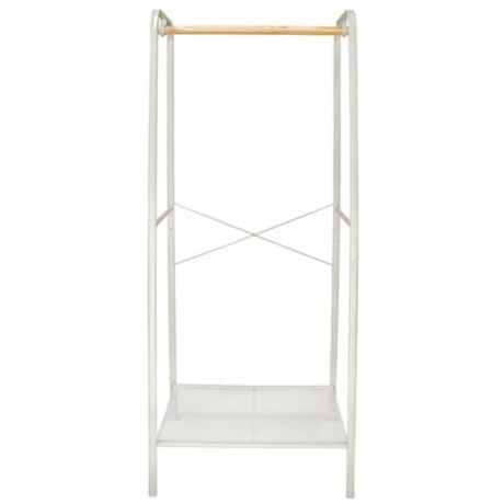 Squared Away Metal Garment Rack with Storage Base