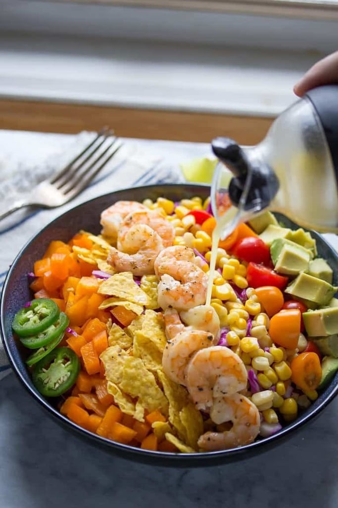 Honey-Lime Shrimp and Avocado Taco Salad