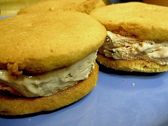 Frozen Peanut Butter and Chocolate Ice Cream Sandwiches