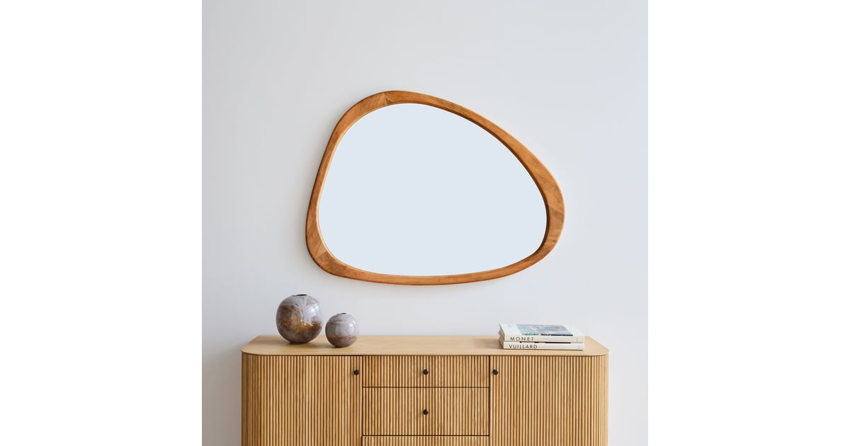 A RetroInspired Mirror West Elm MidCentury Asymmetrical Acorn Wood