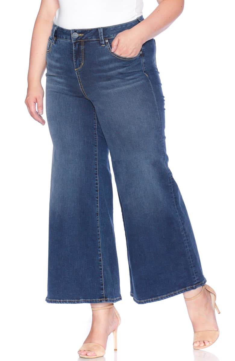 SLINK High Waist Wide Leg Crop Jeans