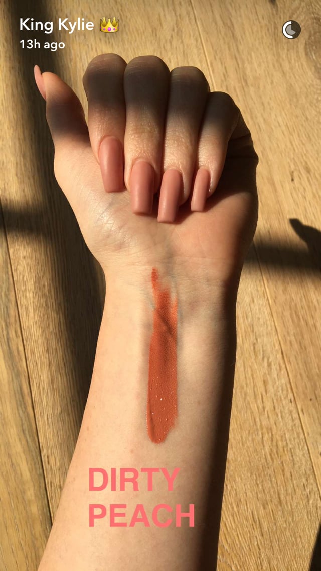 Swatch of Kylie Lip Kit in Dirty Peach