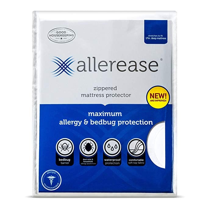 AllerEase Maximum Allergy and Bed Bug Waterproof Zippered Mattress Protector