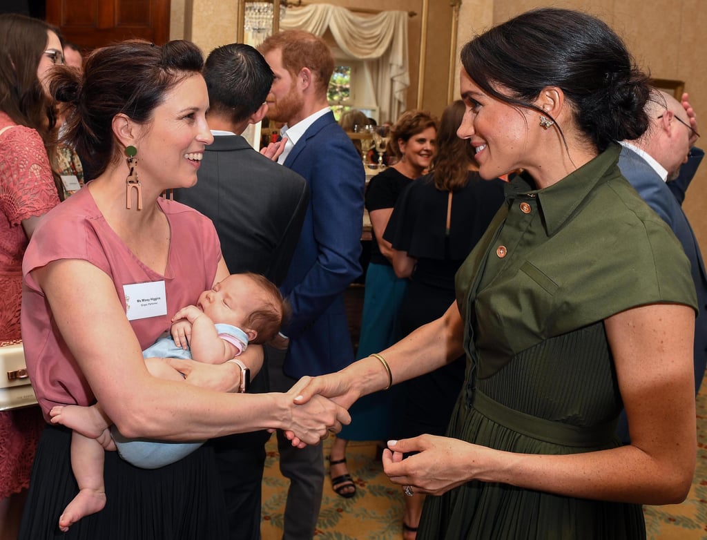 Meghan Markle's Green Brandon Maxwell Dress October 2018