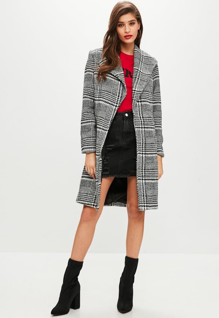 Missguided Black Check Formal Coat