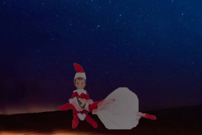 Mom Creates Elf on the Shelf Wedding and Honeymoon