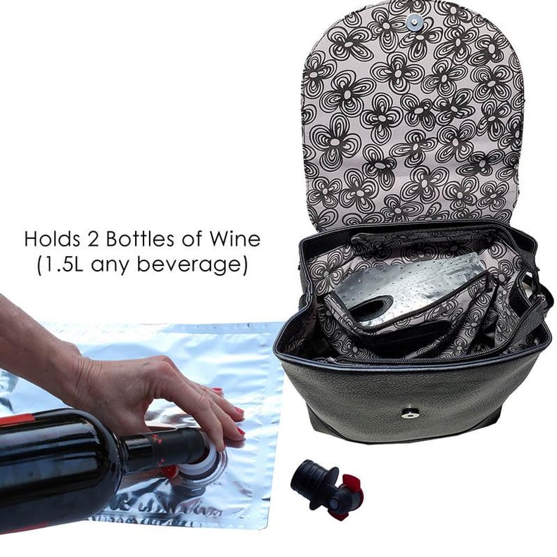 Wine backpack with straw store