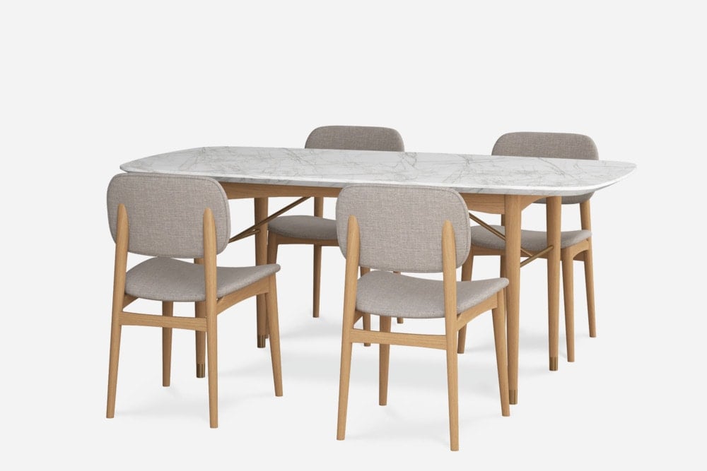 Castlery Chelsea Marble Dining Table with 4 Chairs