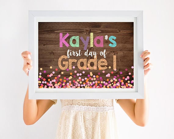 Back-to-School Confetti Sign
