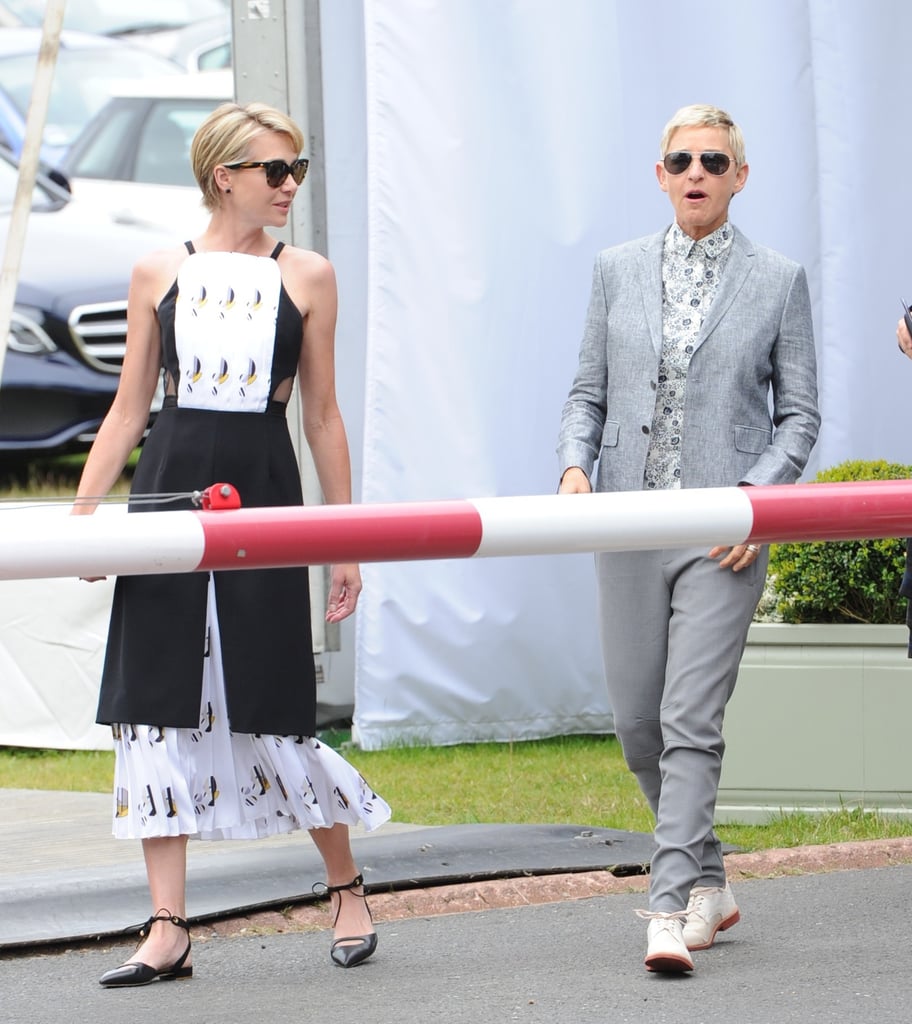 Ellen DeGeneres and Portia de Rossi at Wimbledon July 2016