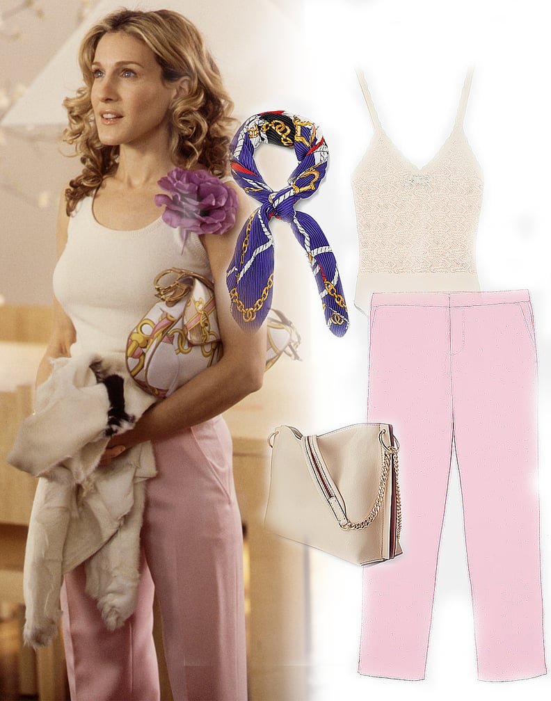 Carrie Bradshaw's Pink Trousers and Knit Tank