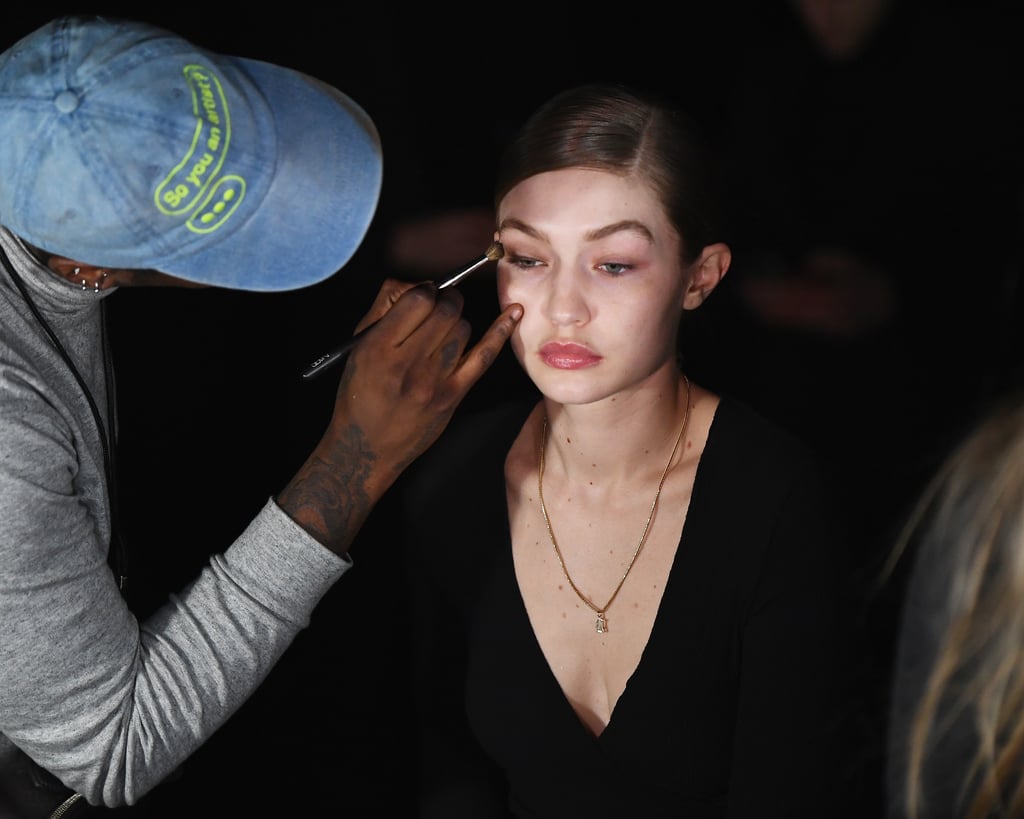 Gigi Hadid Backstage at Tom Ford Fall 2019