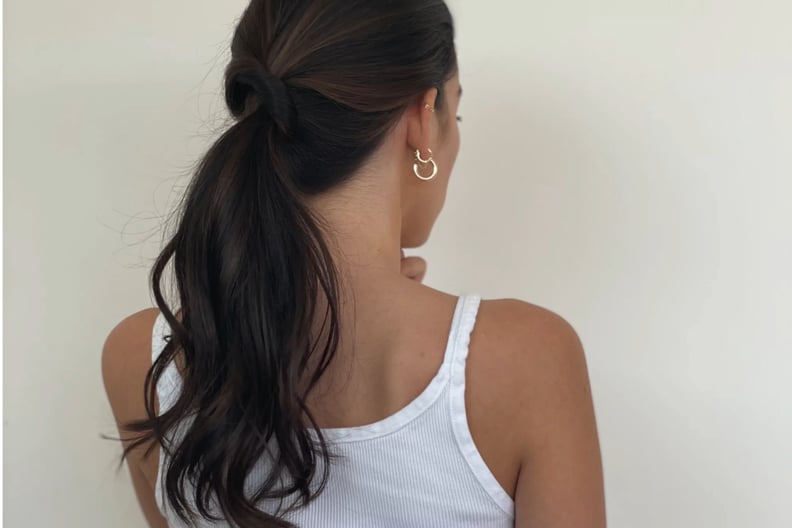 TikTok elevated low ponytail hack on fine layered hair