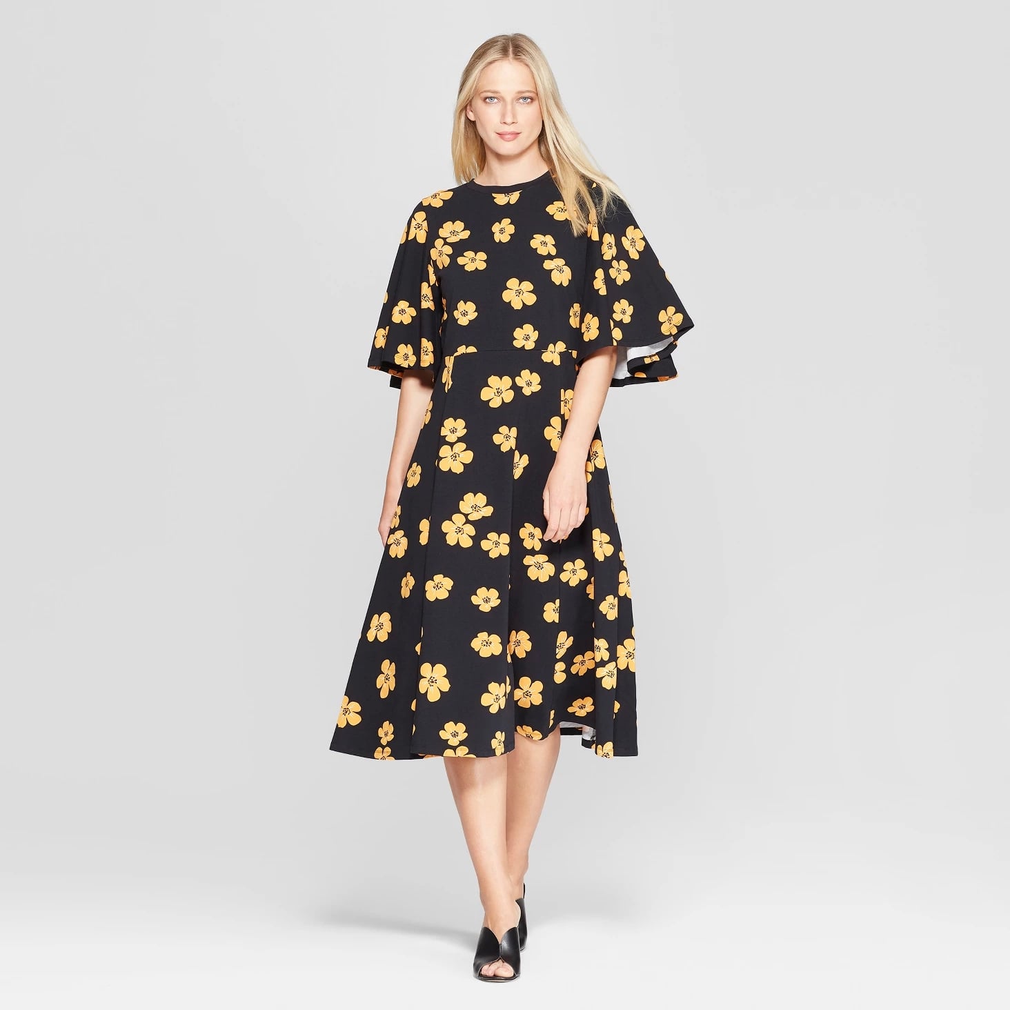 Bell sleeve a line dress shop