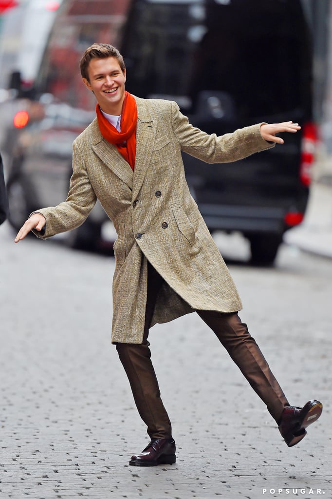 Ansel Elgort Doing a Photo Shoot in NYC