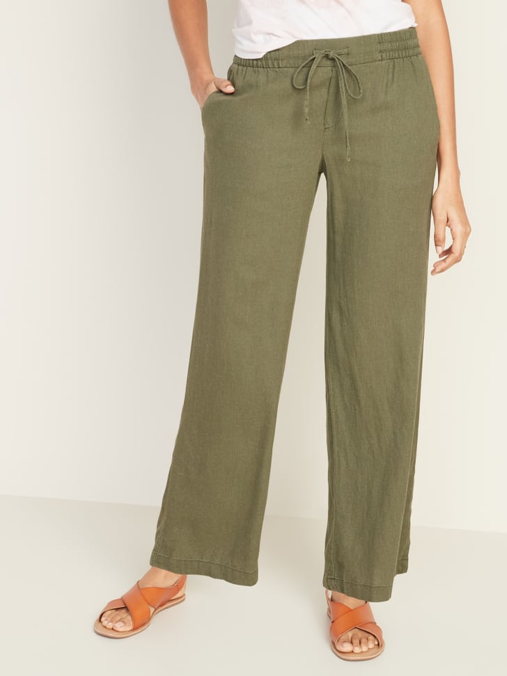 m&s wide leg pull on trousers