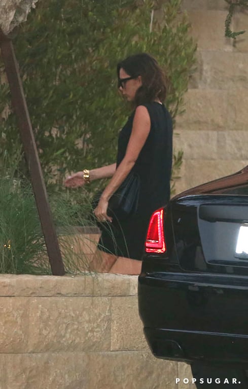 Victoria Beckham Black Dress in Malibu July 2016