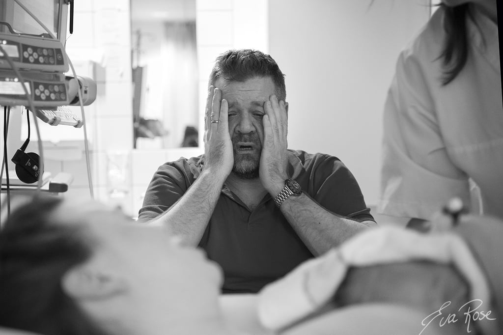 Dad Cries While Baby Is Being Born