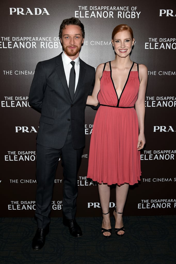 Jessica Chastain and James McAvoy brought double the fun to a screening of The Disappearance of Eleanor Rigby in NYC on Wednesday.