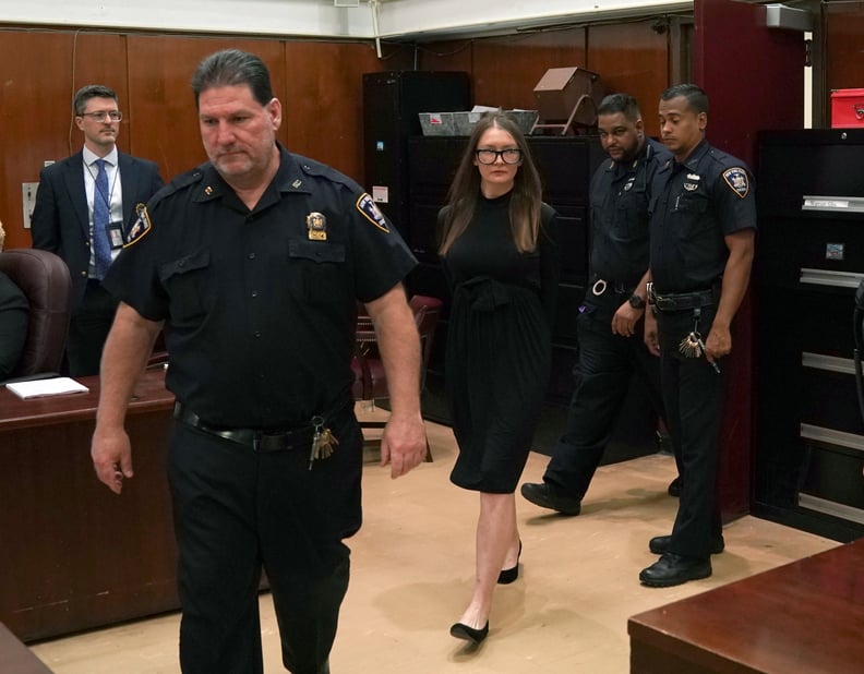 Fake German heiress Anna Sorokin arrives in court  during her sentencing at Manhattan Supreme Court May 9, 2019 following her conviction last month on multiple counts of grand larceny and theft of services (Photo by TIMOTHY A. CLARY / AFP)        (Photo c
