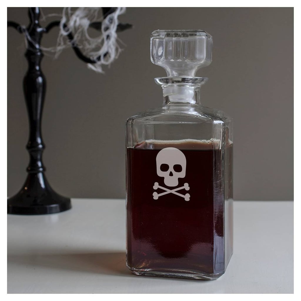 Cathy Halloween Skull and Cross Bones Spirits Decanter