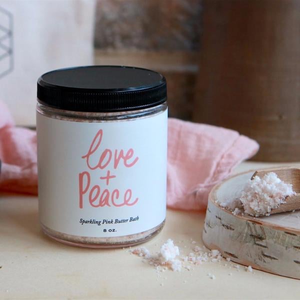 Olivine Atelier's Love & Peace Sparkling Pink Butter Bath