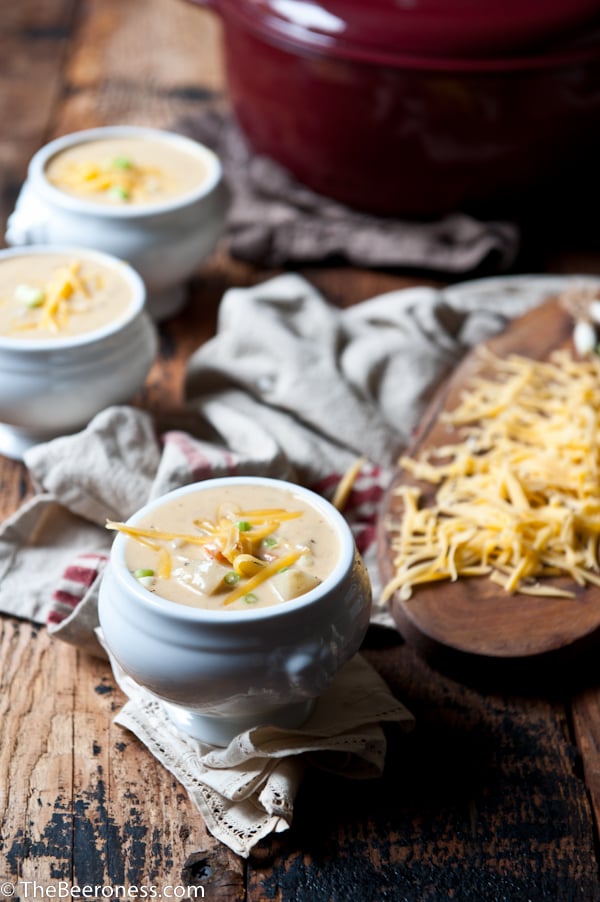 Roasted Garlic and Potato Beer Cheese Soup