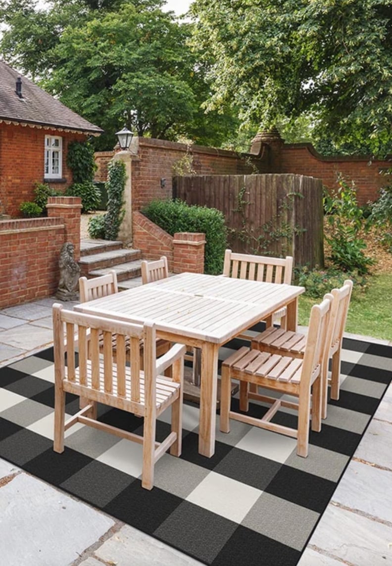 A Gingham Rug: Ruggable Outdoor Gingham Plaid Black & White Rug