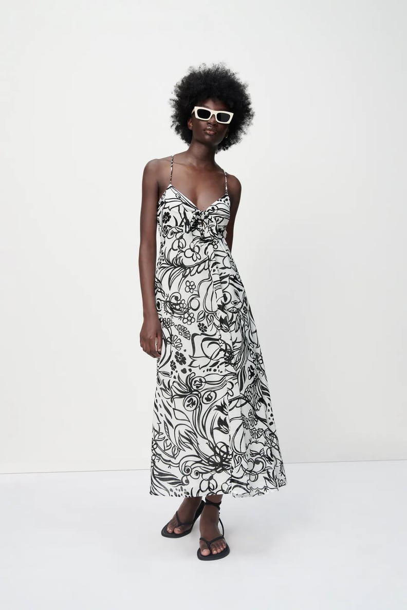 For an Eye-Catching Print: Zara Long Print Dress