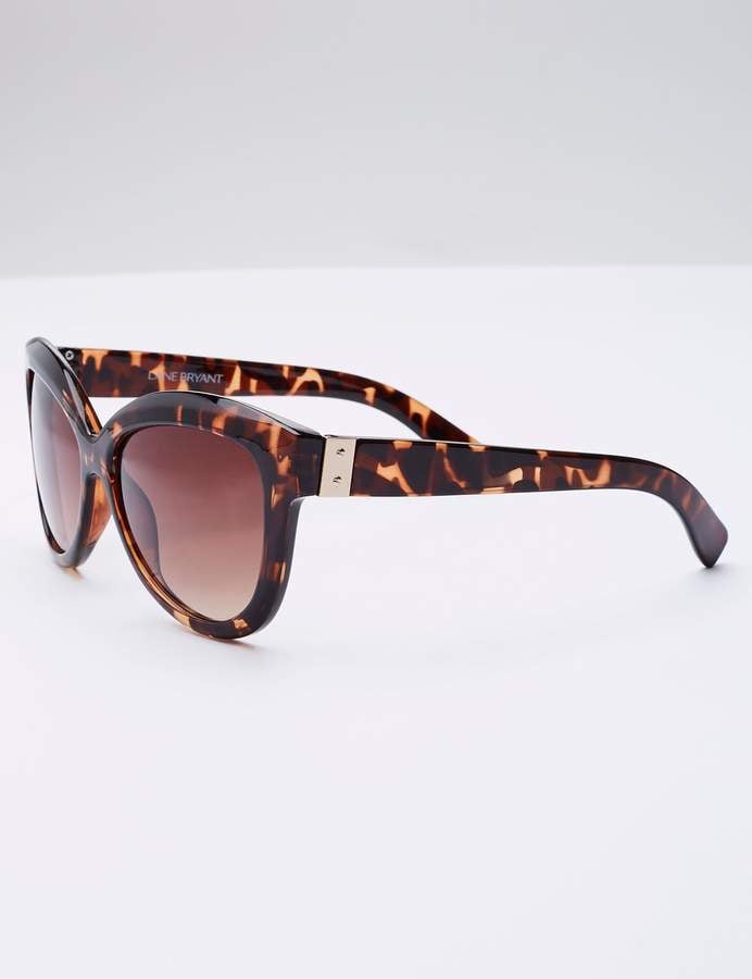 Lane Bryant Tortoise Sunglasses With Goldtone Detail