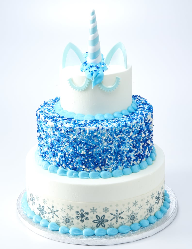 The Three-Tier Winter-Themed Unicorn Cake