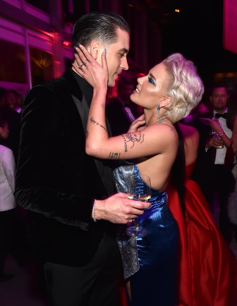 Halsey and G-Eazy at the 2018 Oscars