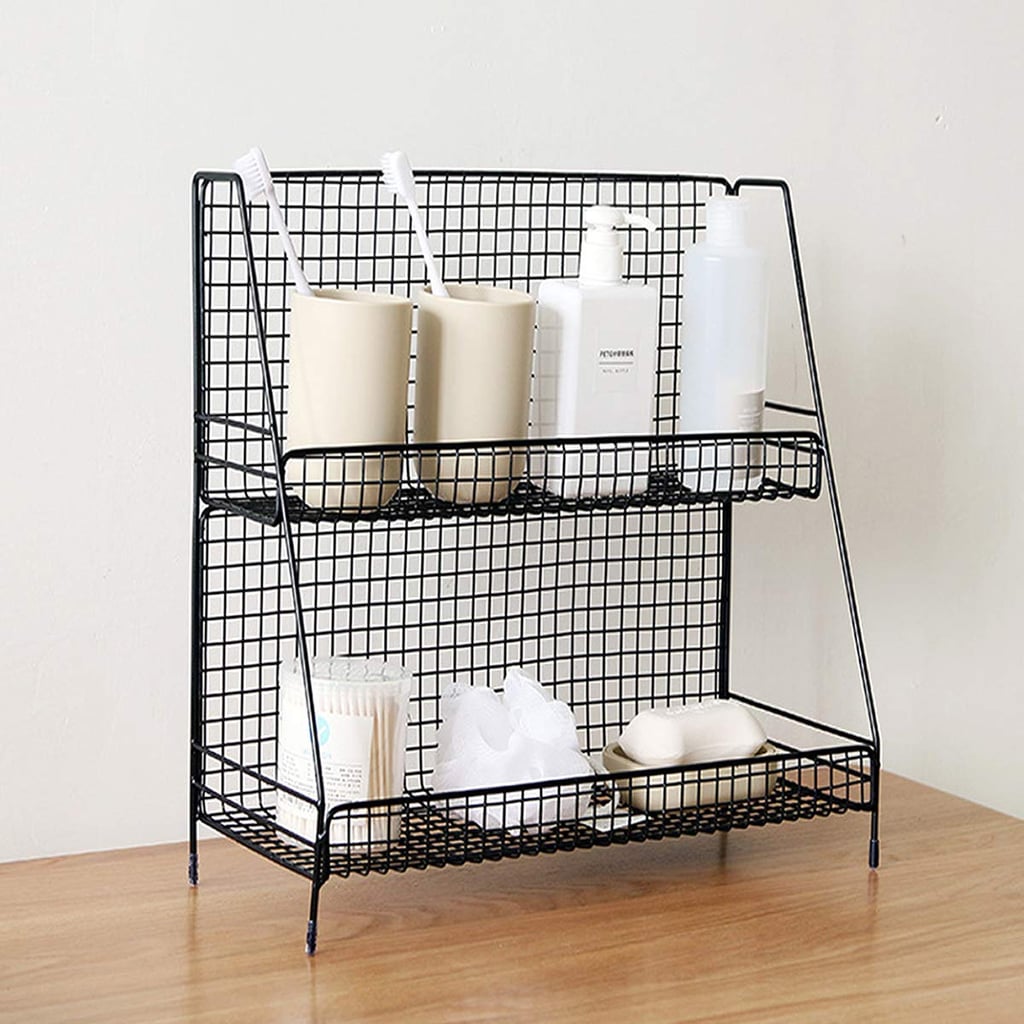 S.H. Black 2 Tier Wire Bathroom Basket