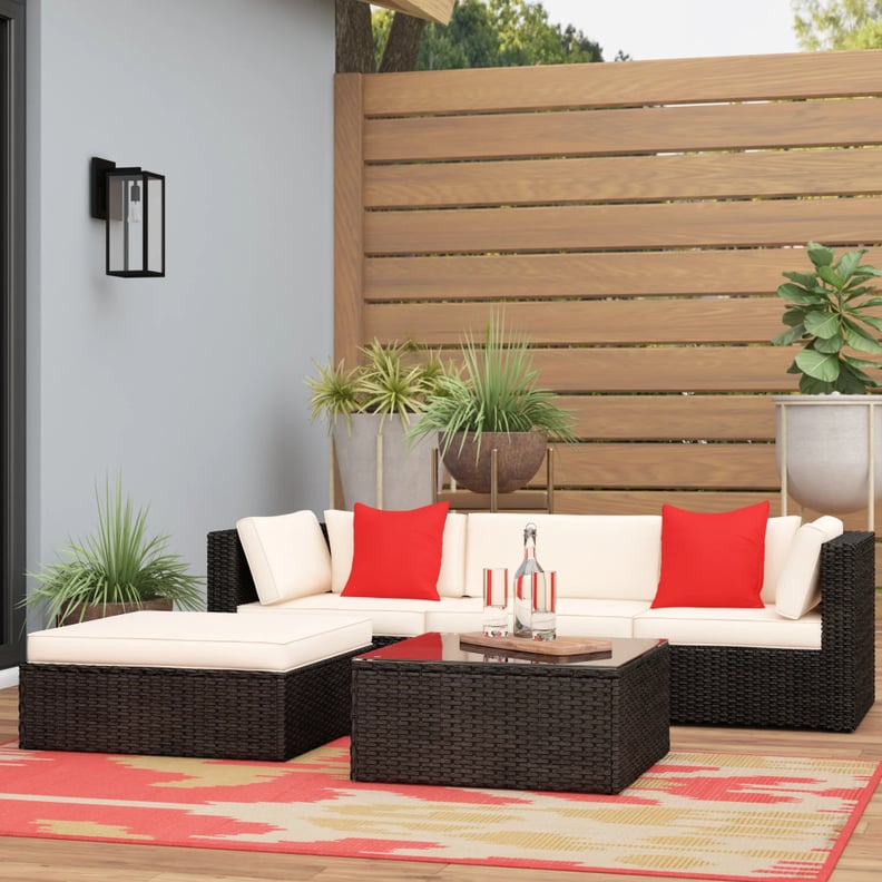 A Wicker Option: Brayden Studio Huang Wicker/Rattan 4 Person Seating Group With Cushions