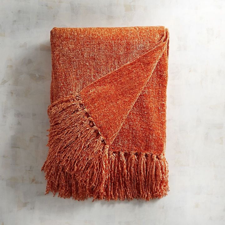 Pier 1 Imports Coral Chenille Throw