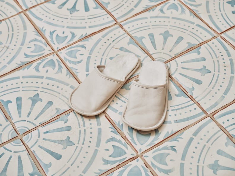 Tan France x Etsy White Leather Slippers