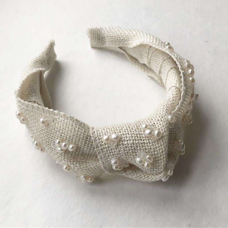 Alice Bands: Lilley Ivory White Knotted Headband