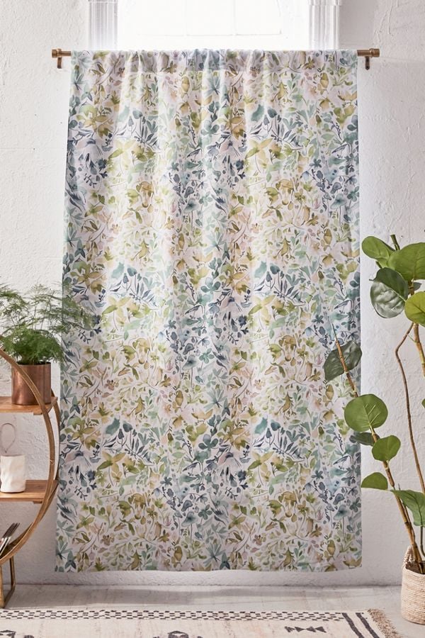 Ninola Design For Deny Green Flowers + Ivy Room Darkening Window Panel