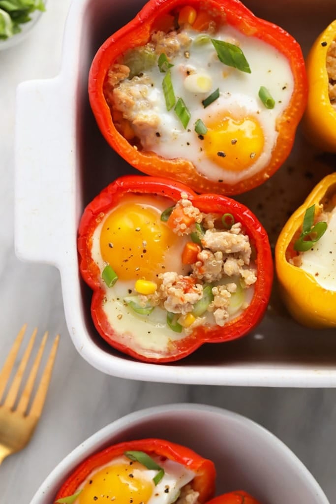 Chicken-Fried-Quinoa-Stuffed Peppers