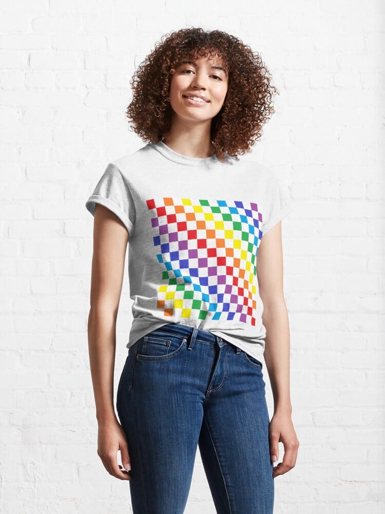 'Checkered Rainbow ' Classic T-Shirt