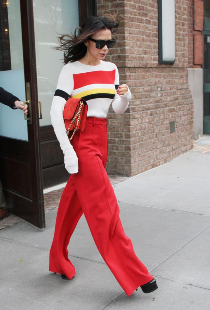 Victoria Beckham's Red Trousers November 2018