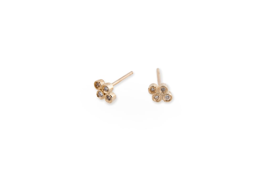 Jacquie Aiche 14k Four Diamond Cluster Bezel Stud ($415)