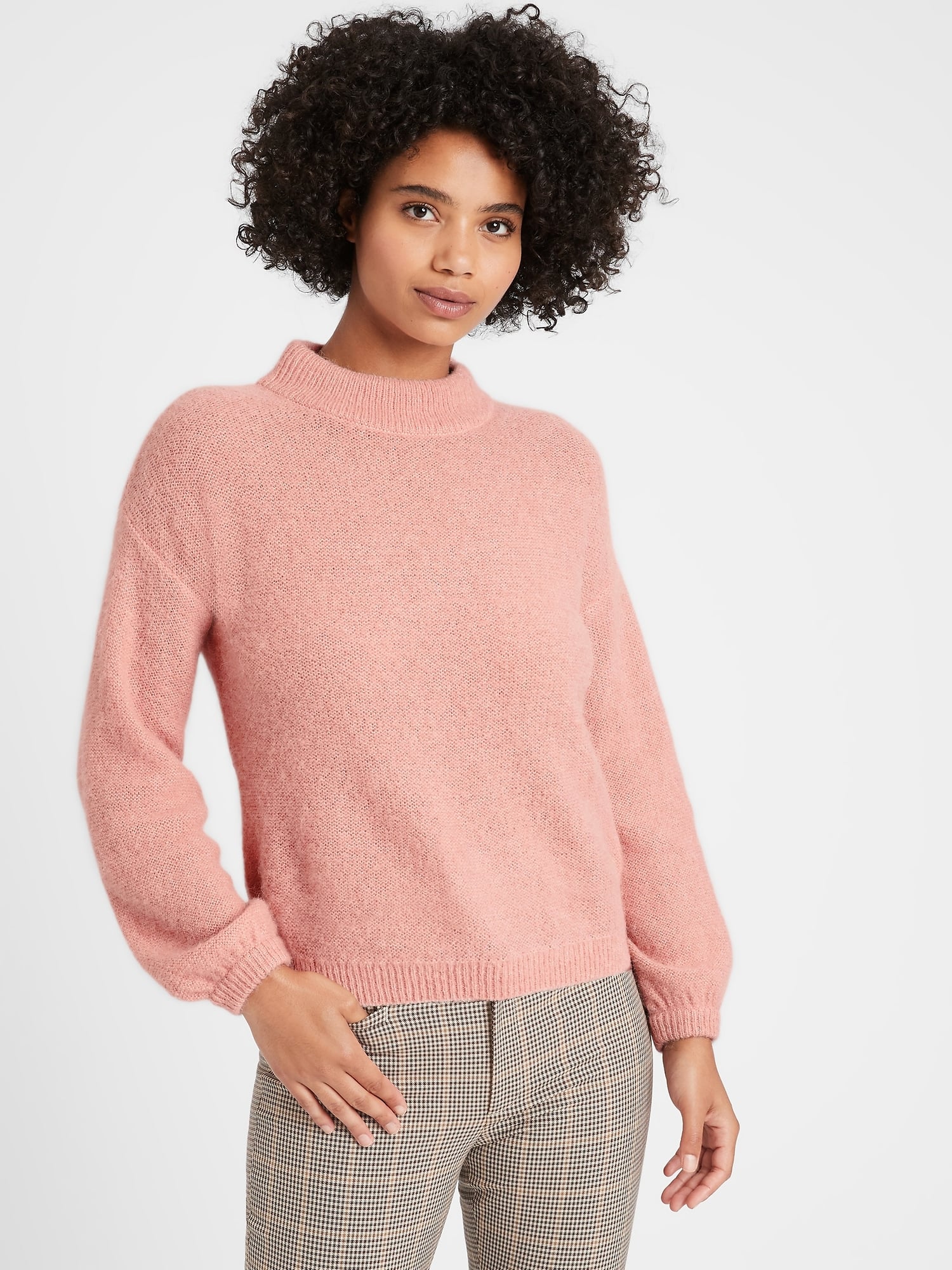 Relaxed Balloon-Sleeve Sweater 