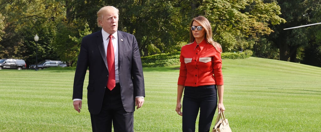 Melania Trump Wearing Beige Flats