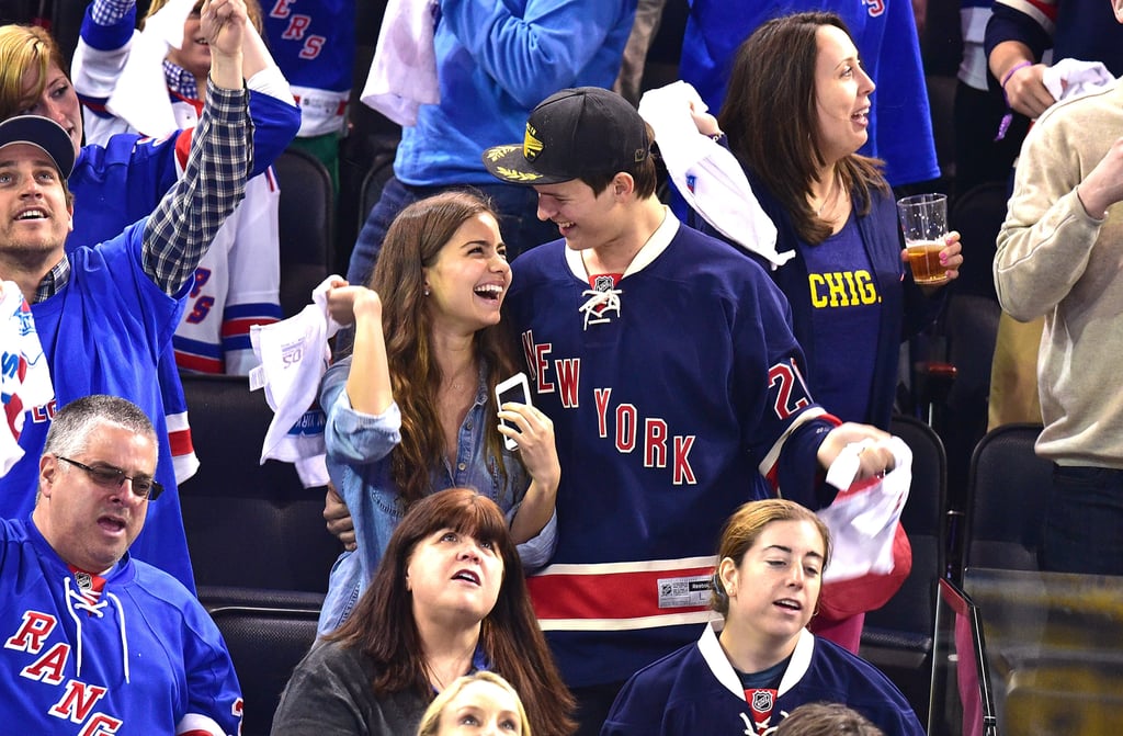 Ansel Elgort Kisses Girlfriend at Hockey Game | Pictures