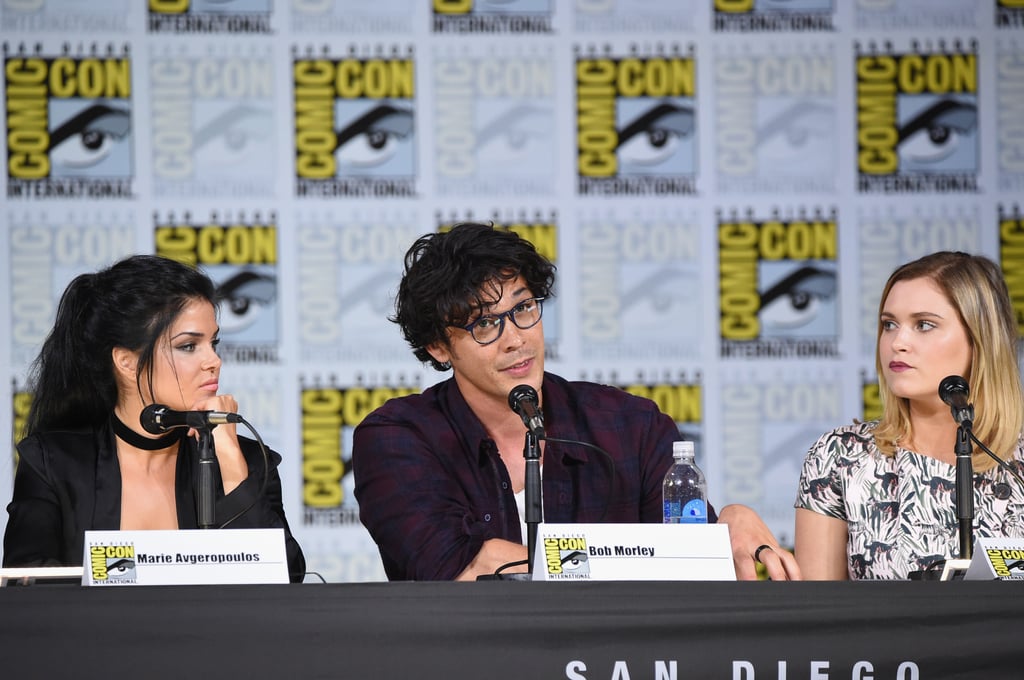 Pictured: Marie Avgeropoulos, Bob Morley, and Eliza Taylor.