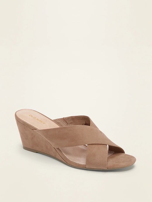 Old Navy Faux-Suede Cross-Strap Wedge Sandals