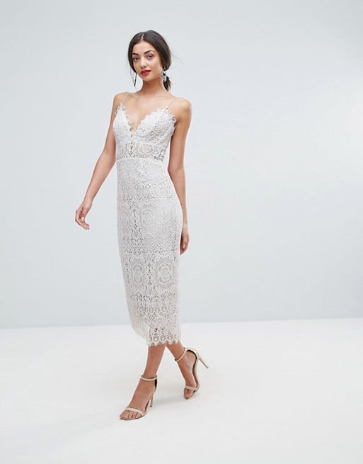 ASOS Lace Cami Midi Pencil Dress